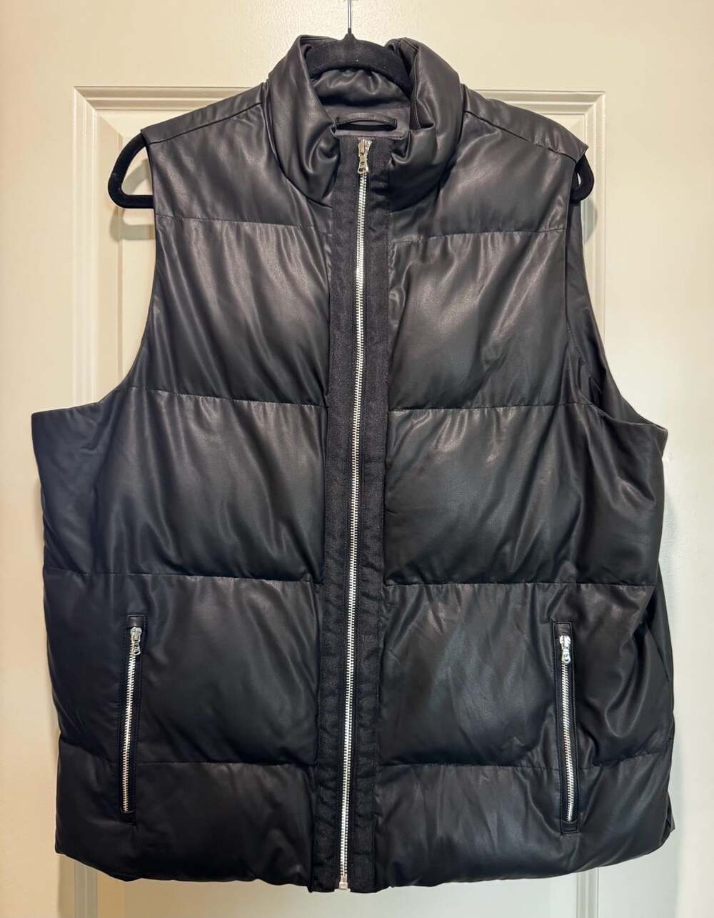 Fabletics Faux Leather Puffer Vest Size L